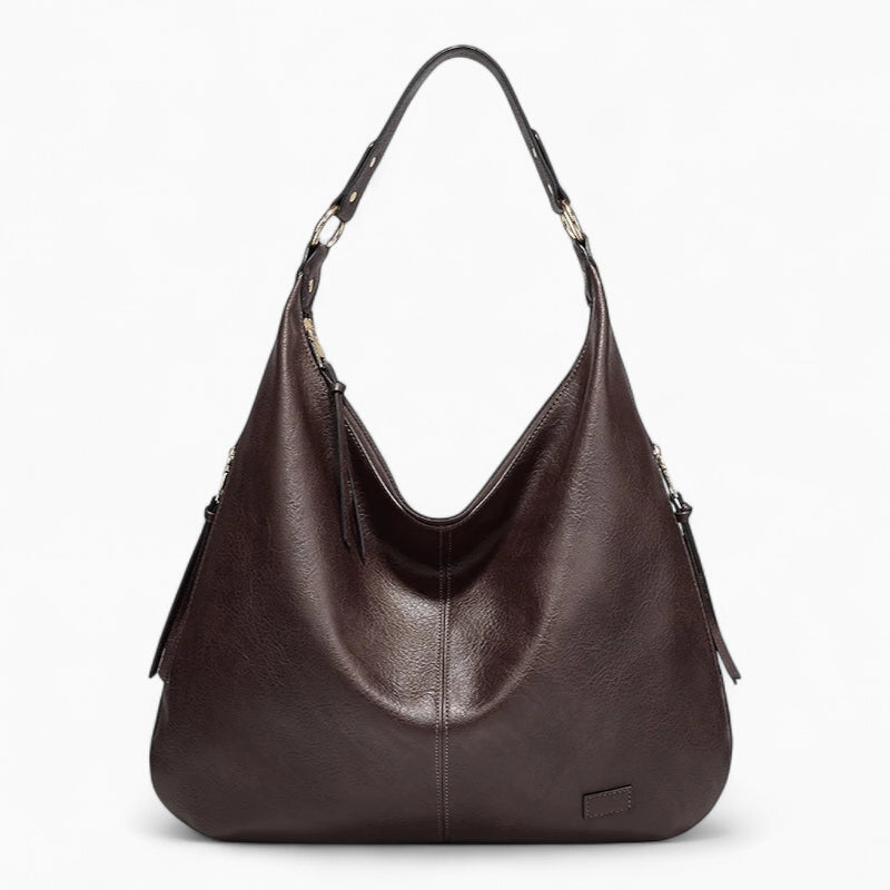 grand sac à main hobo cuir marron foncé