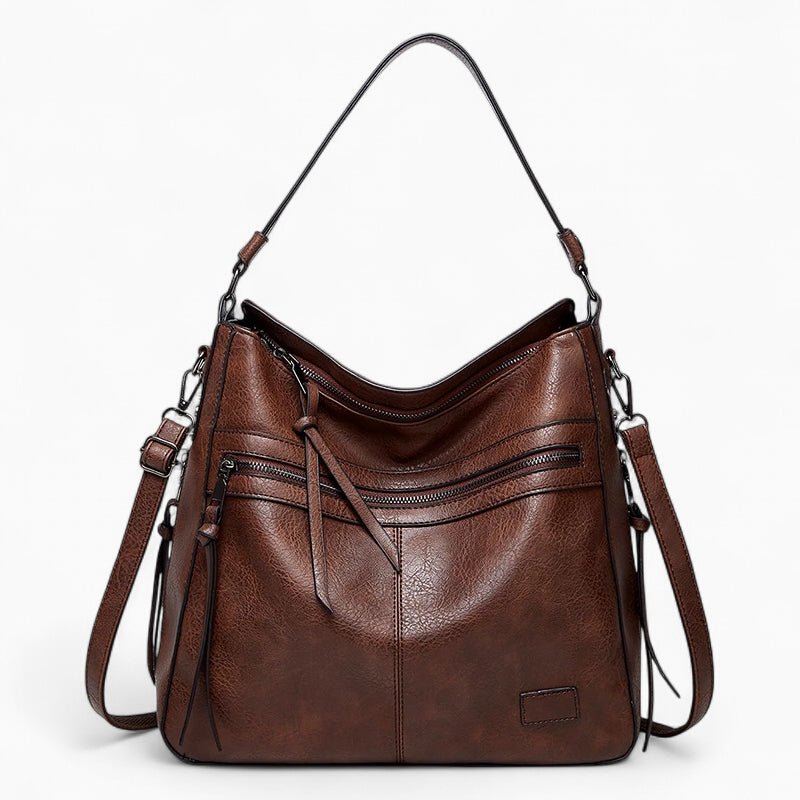 grand sac à main en cuir marron