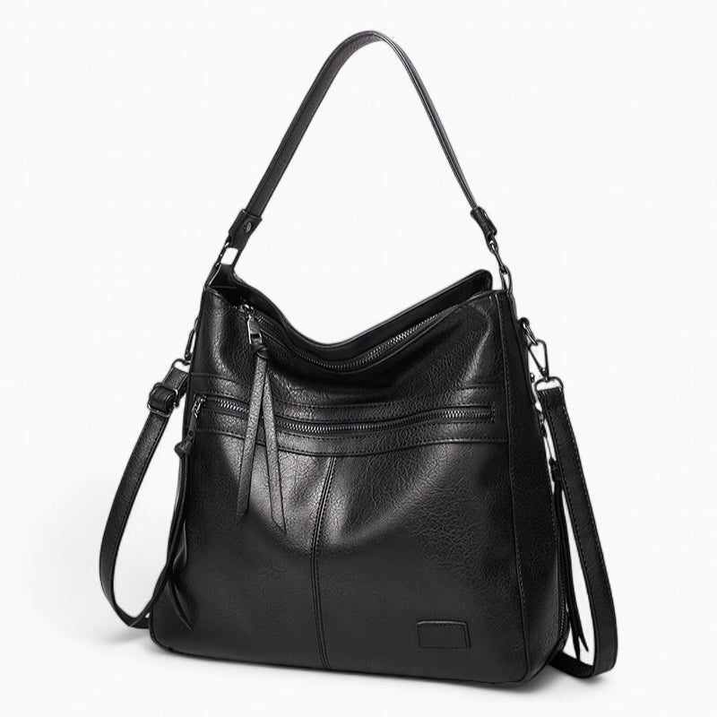 grand sac à main en cuir noir