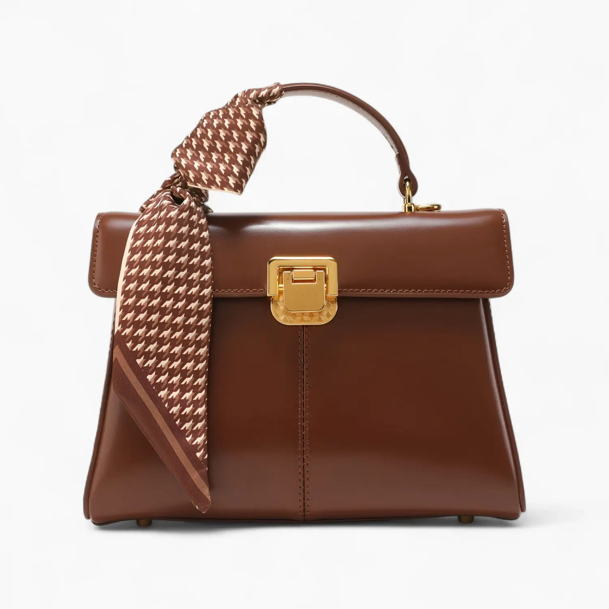 Petit sac à main cuir marron