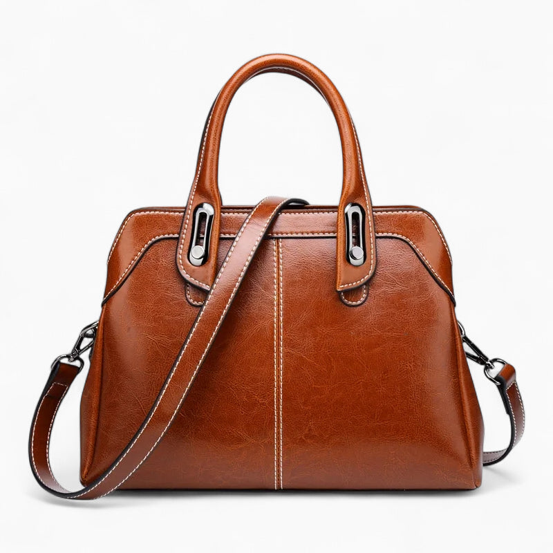 sac à main bandoulière cuir marron 2