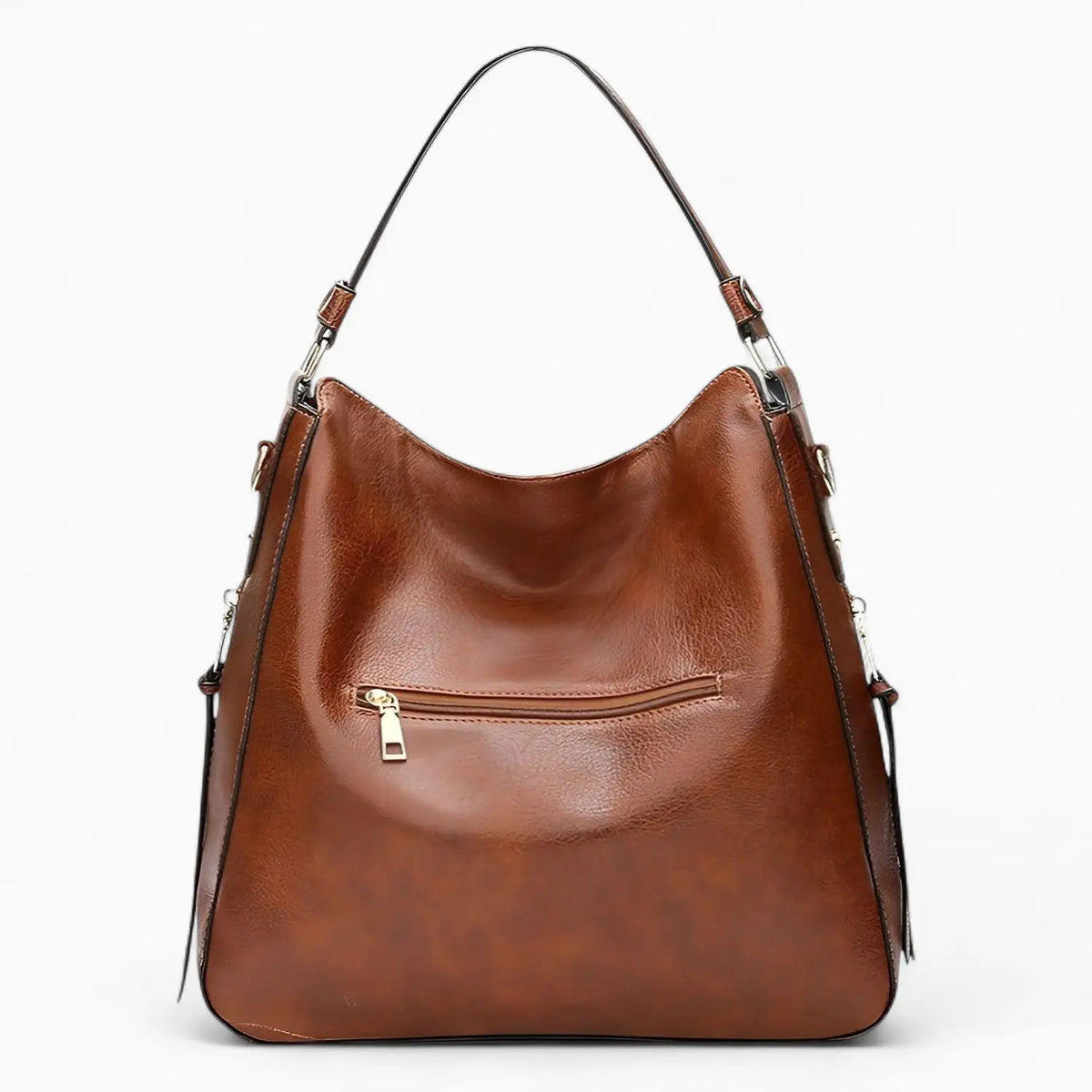 Sac à main cuir souple marron vue de derrière