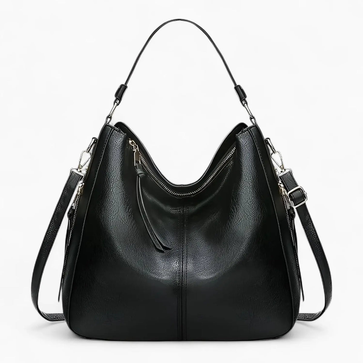 Sac à main cuir souple noir