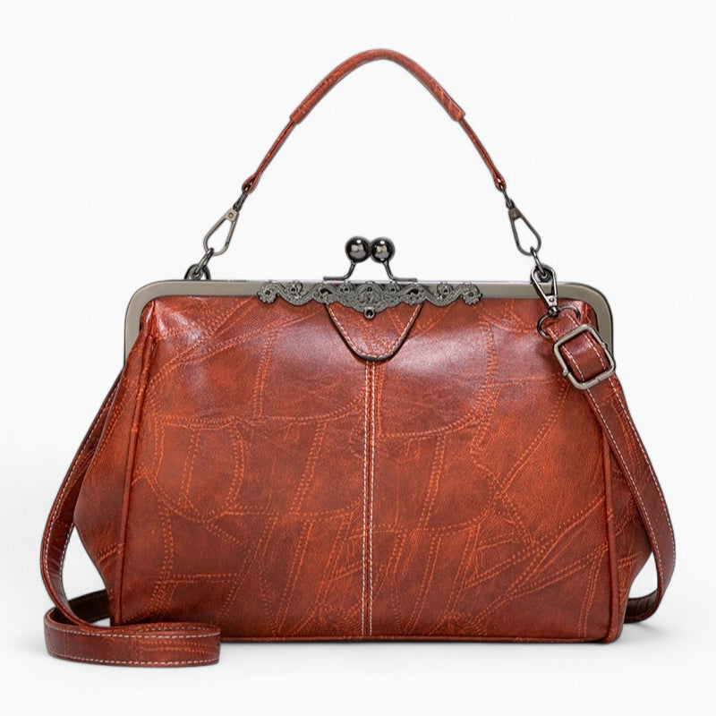 sac à main cuir vintage rétro marron
