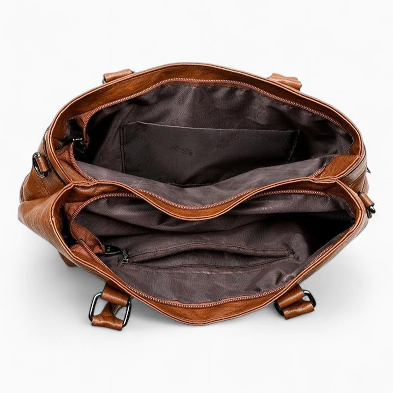 Sac à main fourre tout marron vue intérieur