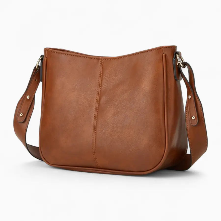 Sac bandoulière en cuir marron femme