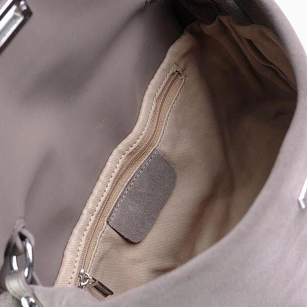 Sac bandoulière en daim gris vue intérieur