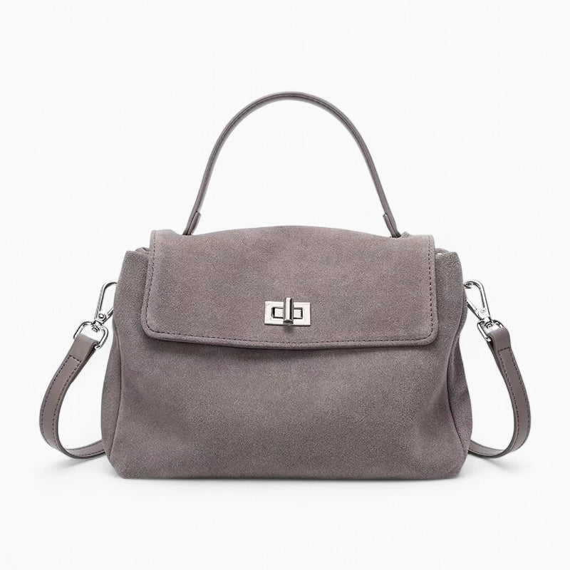 Sac bandoulière en daim gris