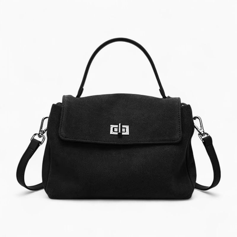 Sac bandoulière en daim noir