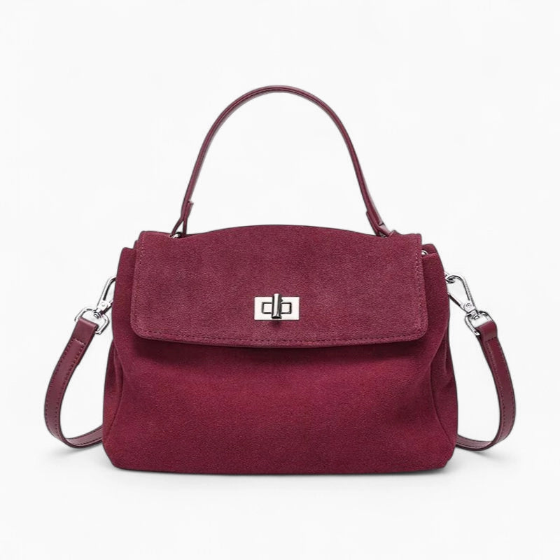 Sac bandoulière en daim rouge