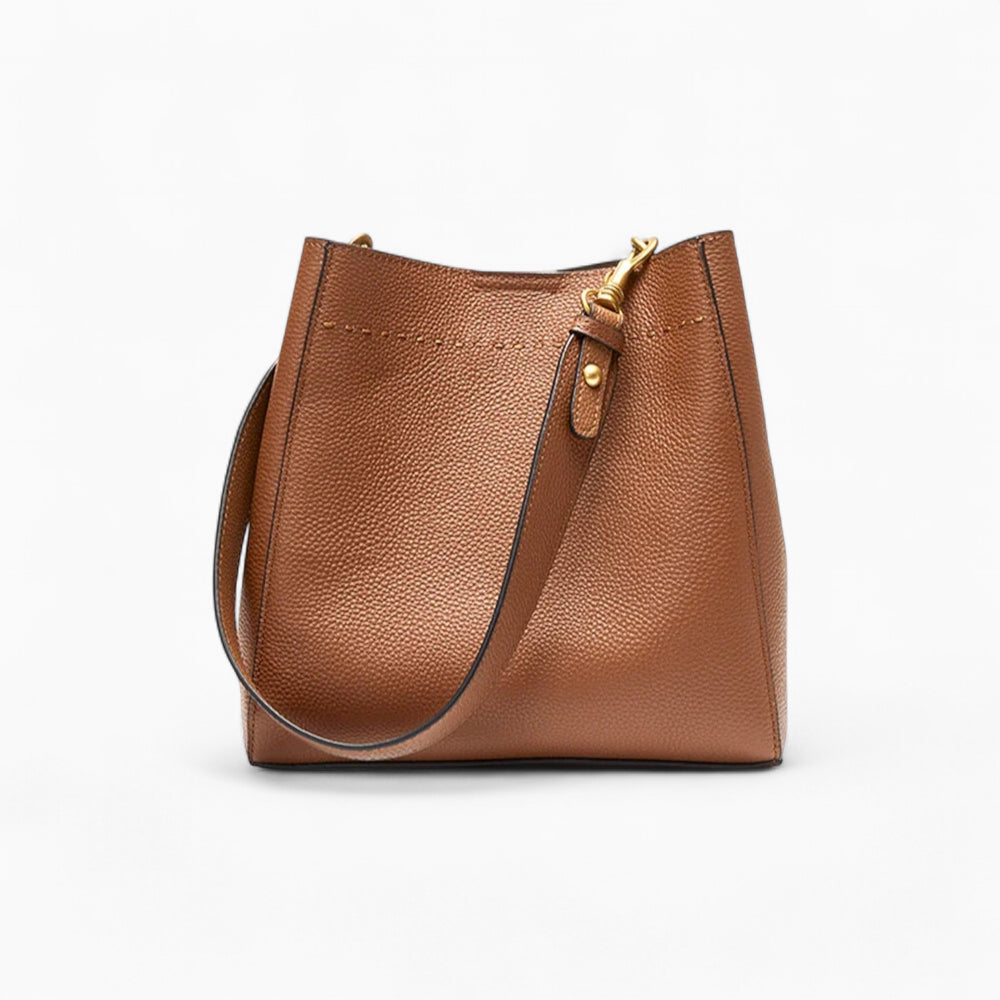 sac seau femme en cuir marron 2