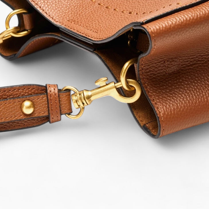 sac seau femme en cuir marron